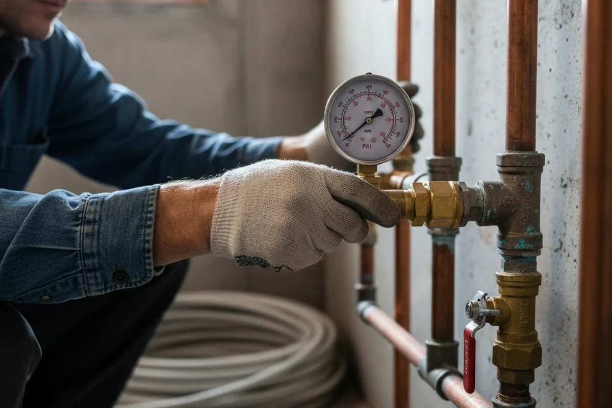 Pressure testing a repaired line during Water Line Repair in Valleyford